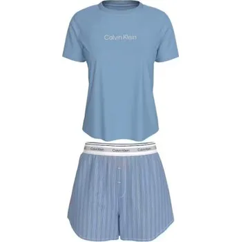 Dámský komplet Calvin Klein QS7576 TEE SHORT SET modrá L