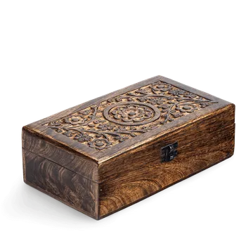 Vonný olej Vyřezávaná dřevěná krabička na 24 esenciálních olejů a rostlinný olej