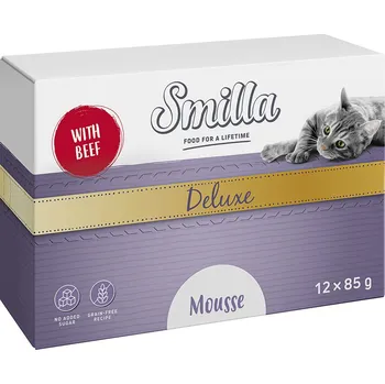 Krmivo pro kočku 12x85g Smilla Deluxe Mousse - s hovězím a tymiánem