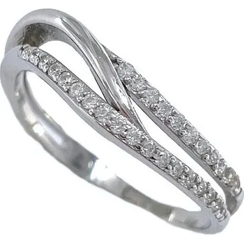 Prsten Stříbrný prsten řady zirkonů velikost prstenu 64