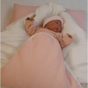 Zavinovačka Pro útulný domov Péřová zavinovačka vaflová Růžová Sada 4v1 TYP zavinovačky: KLASIK, ROZMĚR zavinovačky a polštářku: 70 x 70 cm + 40 x 60 cm