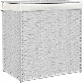 Koš na prádlo Koš na prádlo ratan PE bílý 53x35x57 cm
