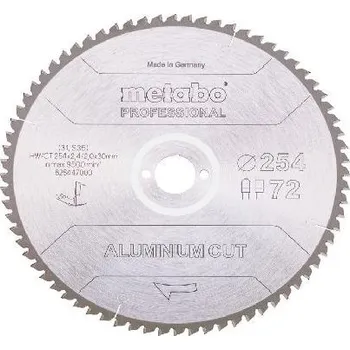 Pilový kotouč Metabo - Pilový kotouč na hliník 254x30 mm, 72 zubů 628447000