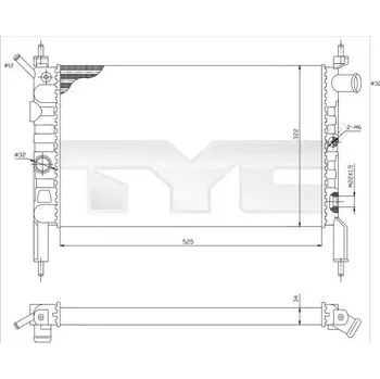 Chladič motoru TYC 725-0018 Chladič, chlazení motoru (725-0018)