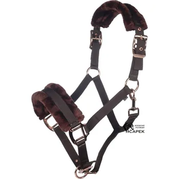 Ohlávka HKM -ROSEGOLD GLAMOUR- - Šedá - Cob