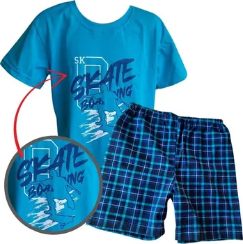 Chlapecké pyžamo Betty Mode (ušito v ČR) SKATE BOARDING tyrkysové 134-170