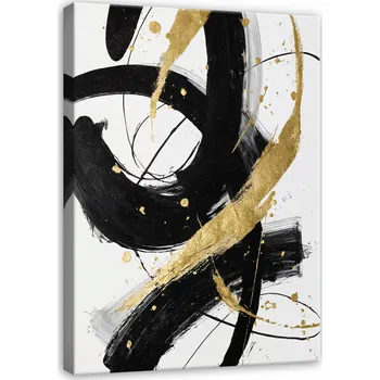 Obraz OBRAZ ABSTRAKCE ZLATÝ GLAMOUR ČERNÝ DO LOŽNICE OBÝVACÍHO POKOJE NA PLÁTNĚ 40x30