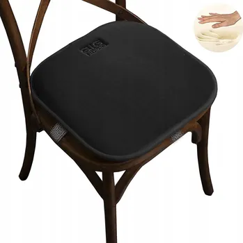 Polštář Polštář na židli z paměťové pěny Ergonomický Univerzální 40x40 cm Černý