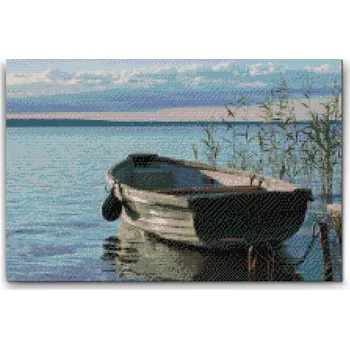 Diamantové malování Diamantové malování - Balaton, loďka - Maďarsko Velikost: 40x60cm, Rámování: Pouze srolované plátno, Diamanty: Čtvercové