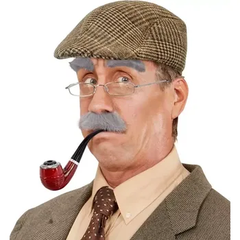 Karnevalový kostým Kostým děda / Stařík (čepice, obočí, knír, brýle, dýmka)