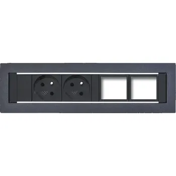 Elektrická zásuvka Konfigurovatelný pevný panel KPP 4 BLACK