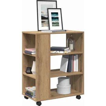 vidaXL Skříňka na kolečkách 60 x 35 x 75 cm dřevotříska [808453] Barva: dub artisan