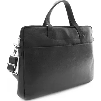 Pánská aktovka Arwel Černá kožená taška na notebook přes rameno 112-7039-60