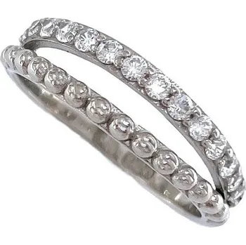 Prsten Stříbrný prsten kuličky zirkony velikost prstenu 56