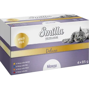 Krmivo pro kočku 4x85g Smilla Deluxe Mousse & kousky v omáčce - míchané balení - Mousse