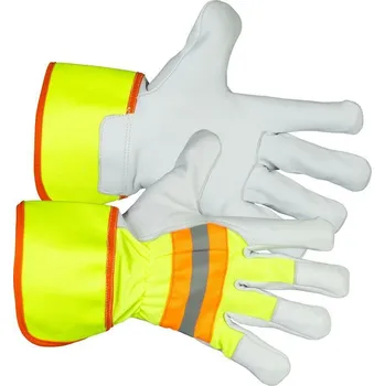 Dílna Strend Pro Janus High Vision pracovné rukavice textil/koža s reflexnými prvkami, veľkosť 11/XXL