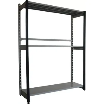 regál Regál jednostranný kovový – 190 × 125 × 59 cm – 3 police – bez zad – barvený pozink – samonosný – vysoká nosnost – Linde