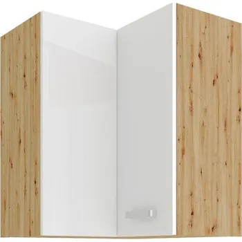 Kuchyňská skříňka 60 x 60 GN-72 2F 90° Horní skříňka rohová ARTISAN bílý lesk/dub artisan