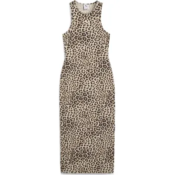 Dámské šaty Dámské Šaty PUMA LEO LUXE SLIM AOP DRESS 63233991 – Hnědá S