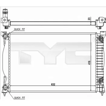 Chladič motoru TYC 702-0014-R Chladič, chlazení motoru (702-0014-R)