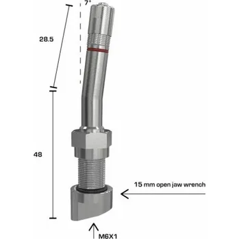 1330193 nákladní TPMS ventil 7 st. zahnutí, nikl. Alcoa