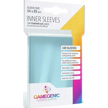Příslušenství k deskovým hrám Obaly na karty Gamegenic Inner Sleeves Clear - 100 ks (Perfect Size)