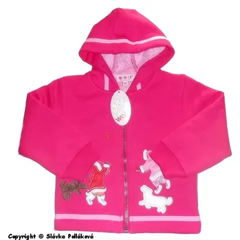 Dívčí mikina Kojenecká mikina s kožíškem Wolf M2361 Tmavě růžová, vel. 92