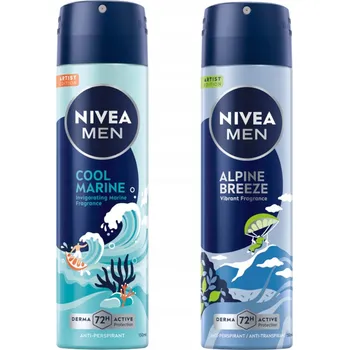 NIVEA MEN COOL MARINE + ALPINE BREEZE Antiperspirant pro muže ve spreji 150mlx2
