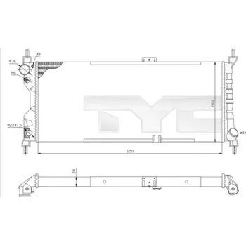 Chladič motoru TYC 725-0019-R Chladič, chlazení motoru (725-0019-R)