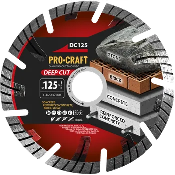 Řezný kotouč Diamantový řezný kotouč Deep Cut Procraft DC125