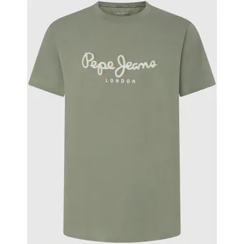 Pánské tričko Pepe Jeans Pánské tričko ABEL Barva: khaki zelená, Velikost: M