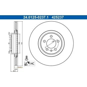 Brzdový kotouč ATE 24.0125-0237.1 Brzdový kotouč (24.0125-0237.1)