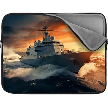 pouzdro na notebook Sablio Obal na notebook Válečná loď v rozbouřených vodách - 13"