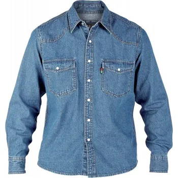 DUKE DUKE košile pánská WESTERN Style Denim Shirt riflová nadměrná velikost XXXL