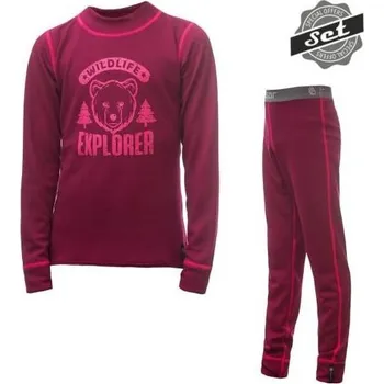 Dětské termoprádlo Sensor Double Face Set Wild dětský triko dl. rukáv + spodky Lilla Velikost: 90