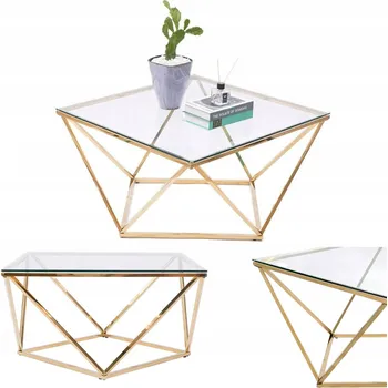 Konferenční stolek Konferenční stolek Tutumi čtvercový 80 x 80 x 45 cm zlatý