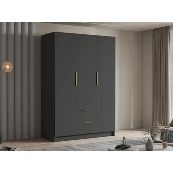 Šatní skříň Šatní skříň Cumair I 150, Barva: černá / černá + zlatá MIRJAN 5903211451256