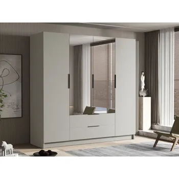 Nábytek Šatní skříň Betaso II 200, Barva: kašmír / kašmír + černá MIRJAN 5903211451508