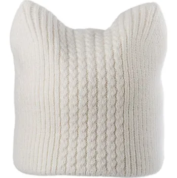 Čepice Dámská / dívčí zimní čepice s vlnou z angorského králíka, barva 1 krémová nejsvět.