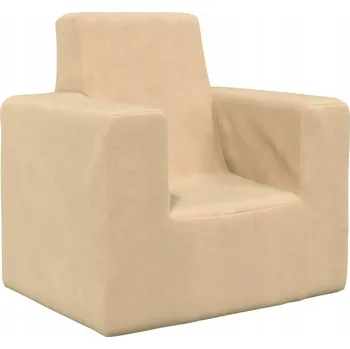 Pohovka Dětská plyšová pohovka krémová 52x39x50 cm