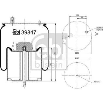 Mech, pneumatické odpružení FEBI BILSTEIN 39847