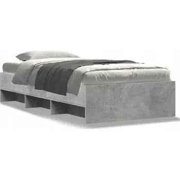 Postel Jednolůžková postel imitace dřeva 100x200 šedé odstíny