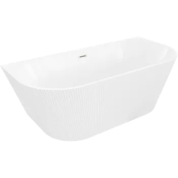 Vana Mexen Oris vana volně stojící přístěnná rýhovaná 170 x 80 cm, bílá, přepad nikl kartáčovaný - 52871708000-97 Volně stojící vany