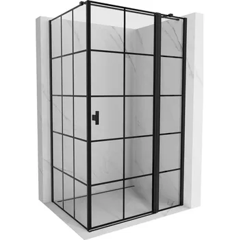 Mexen Mist T sprchová kabina s otevíracími pravými dveřmi 80 x 85 cm, černá mřížka, černá - 8A4T-080-085-70-77-P Sprchové kouty