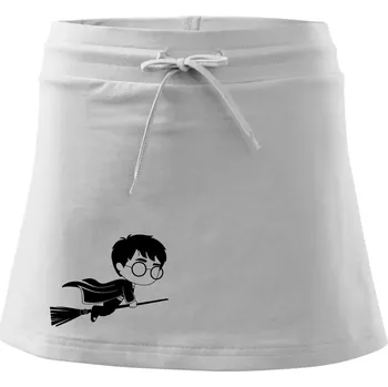 Dámská sukně Harry obrázek na koštěti - Sportovní sukně - two in one - M ( Bílá )