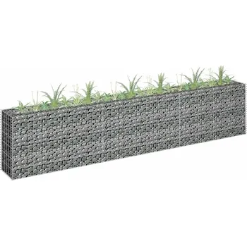 gabiony vidaXL Gabionový vyvýšený záhon pozinkovaná ocel 270 x 30 x 60 cm [145638]