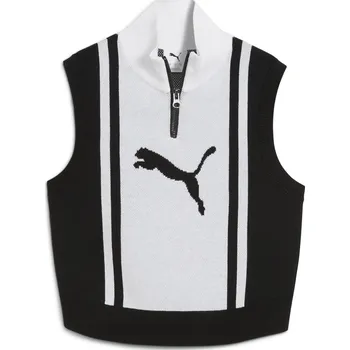 Dámský svetr PUMA FUTURE PUMA ARCHIVE HALF-ZIP KNITTED TANK 63212601 PUMA BLACK/PUMA WHITE L