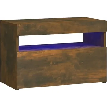 Noční stolek Elegantní noční stolek s RGB LED osvětlením 60x35x40, kouřový dub