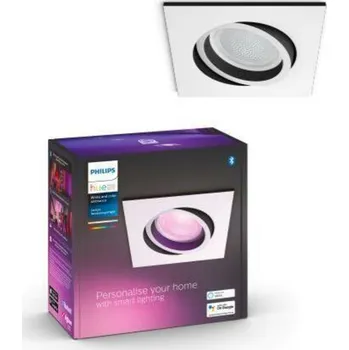 Bodové svítidlo Hue Bluetooth White and Color Ambiance zápustné svítidlo Philips Centura 8719514338920 bílé hranaté GU10 5.7W