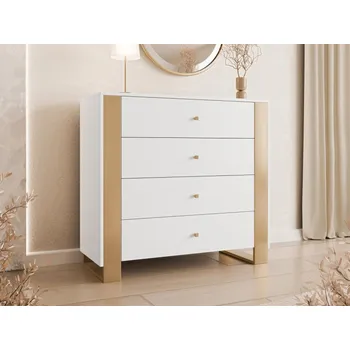 Komoda Komoda Nalker 4SZ, Barva dřeva: bílá MIRJAN 5903211436314